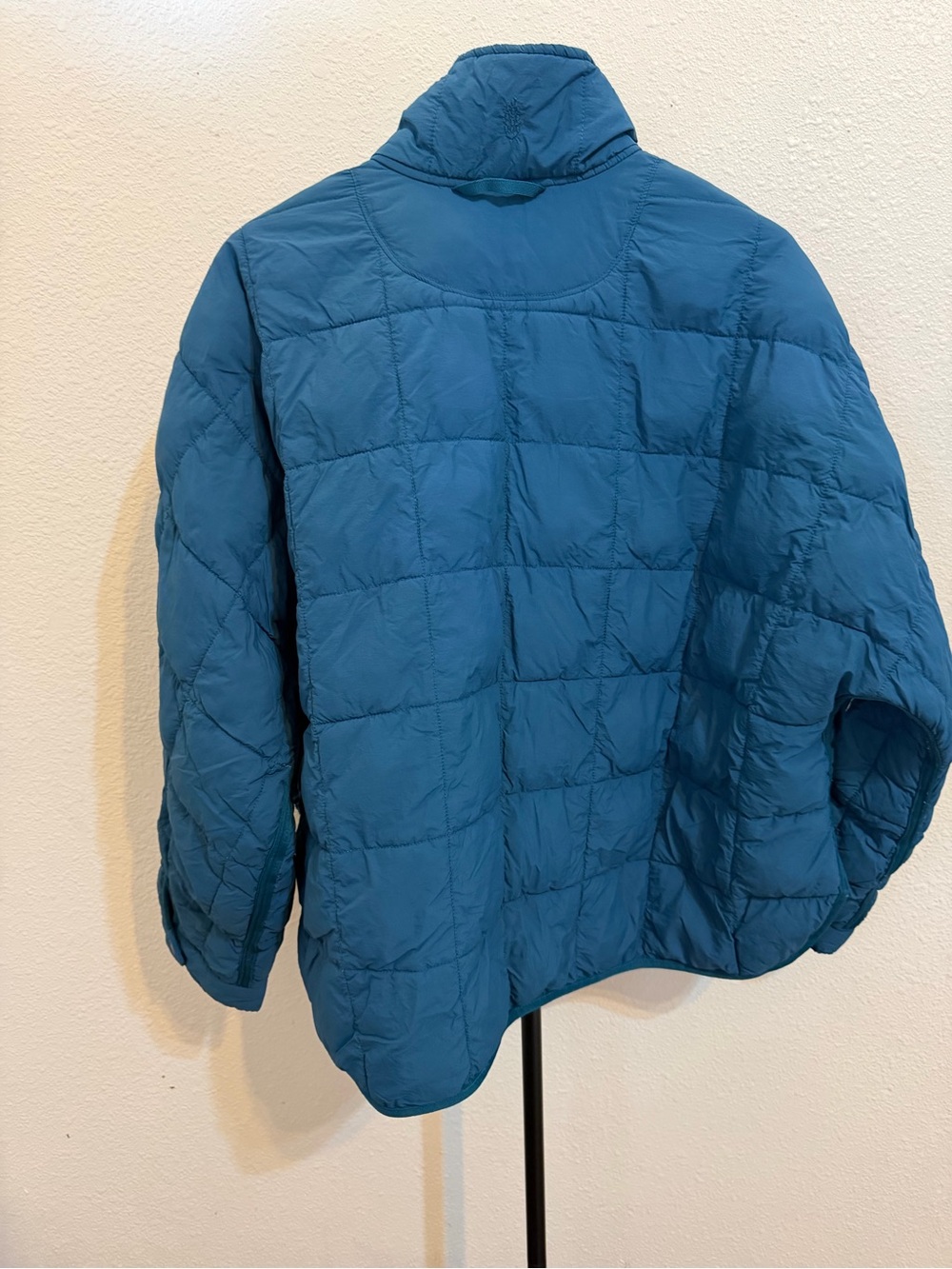 Free People Movement PippaPackable TealBlue Quilted PufferJacket oversized stain - Picture 4 of 16